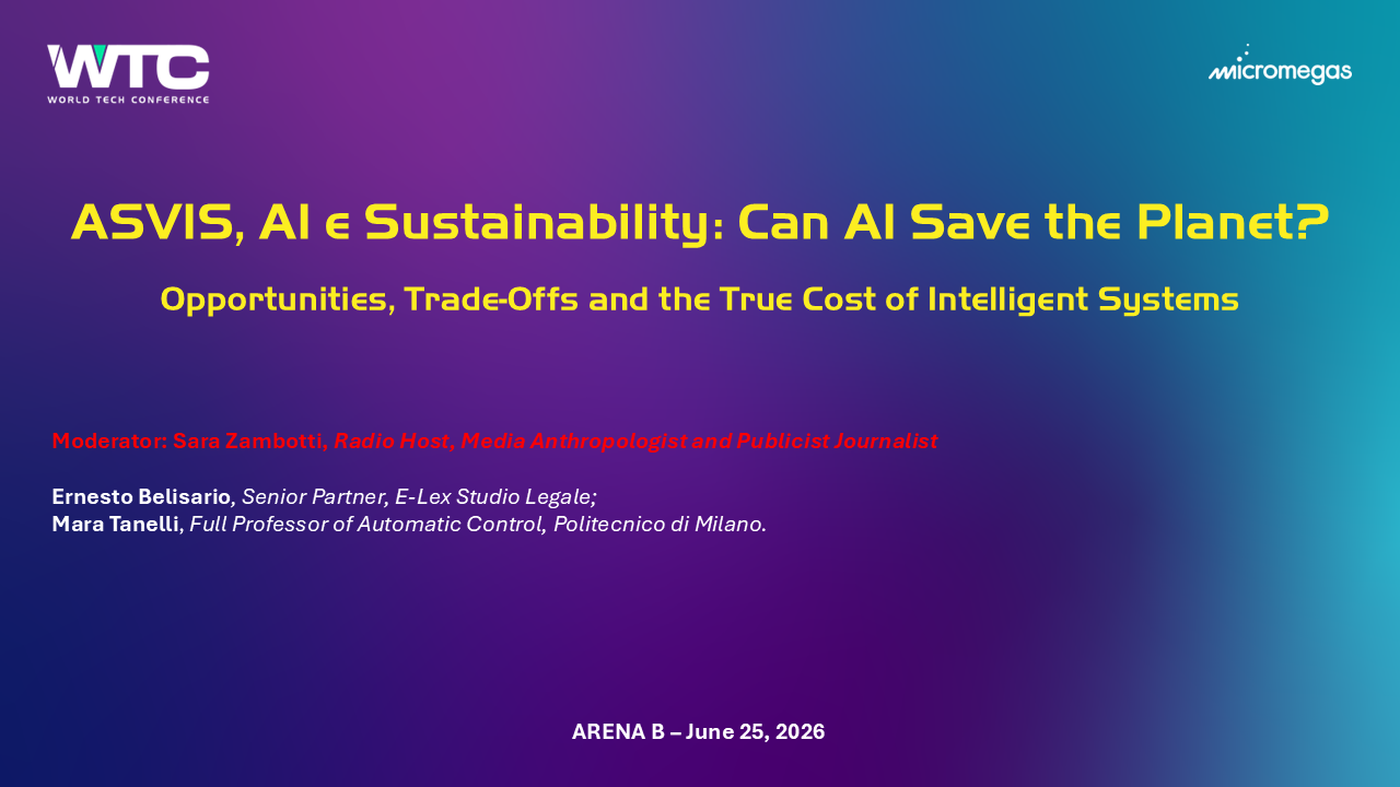 WTC_ARENA B 25 giugno_ASVIS, AI and Sustainability - Opportunities, Trade-Offs and the True Cost of Intelligent Systems